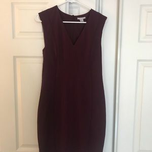 H&M plum sleeveless sheath dress